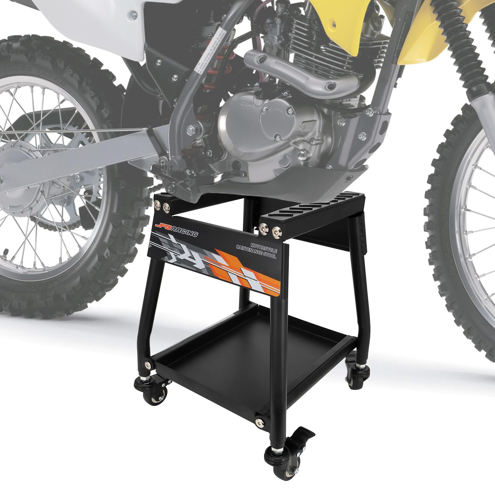 バイクスタンド キャスター付き ブラック Amazon.co.jp: JFG オフロードバイク スタンド キャスター付き